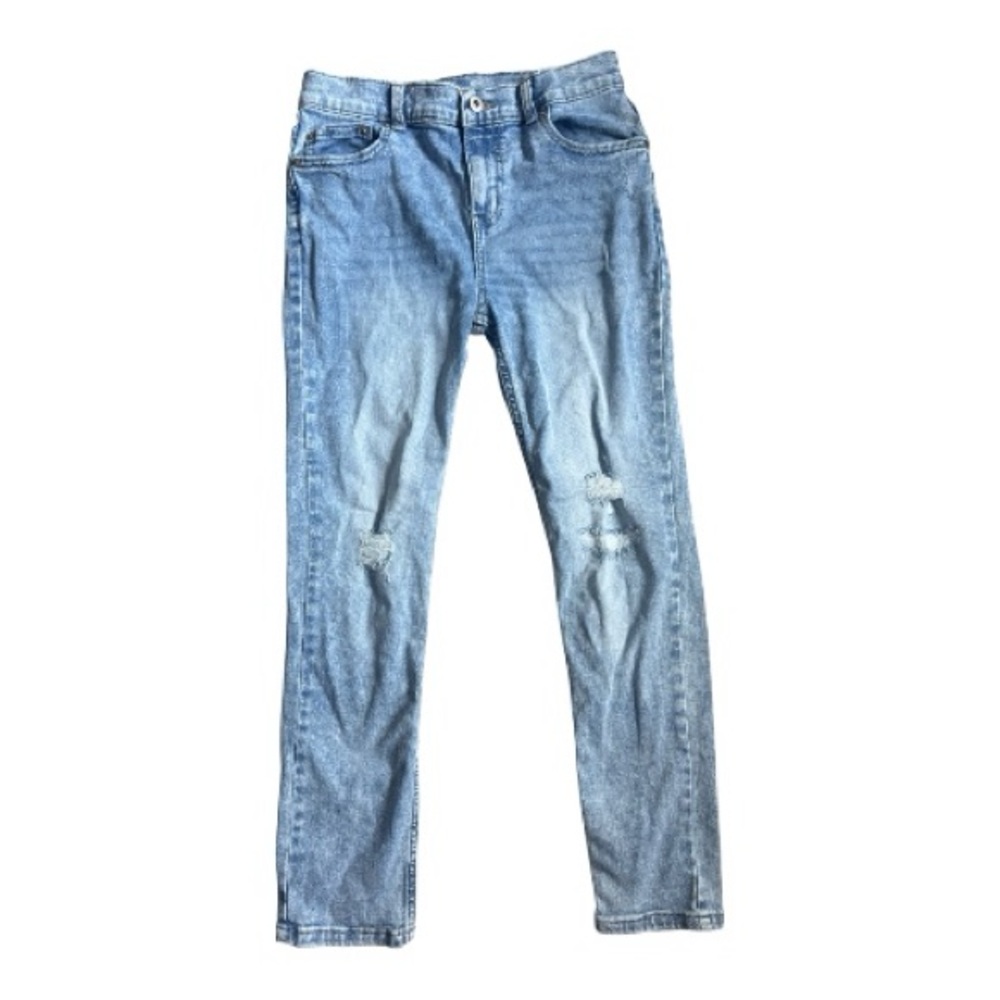 Boys light blue jeans size 14 slim wonder nation distressed style